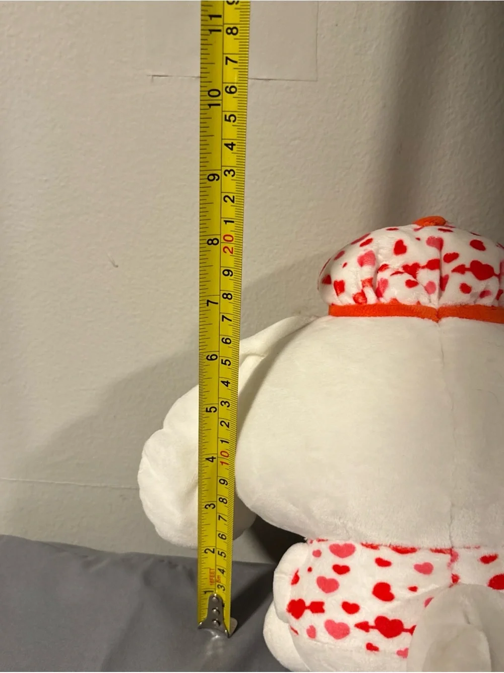 Sanrio White Bunny Plush with Red Heart Accents